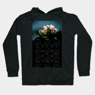 Apple Tree Flower Buds • 2024 Year-at-a-glance Calendar Hoodie